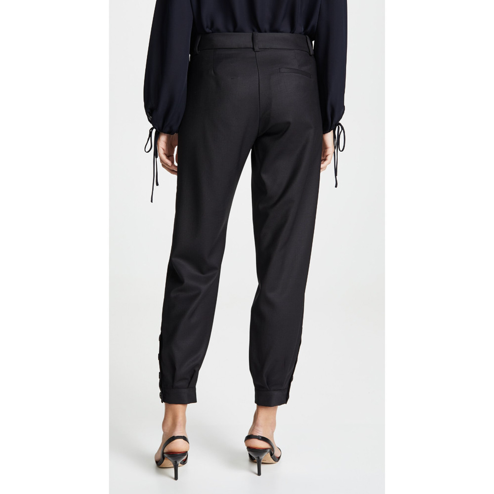 NEW! Nili Lotan 2 Bertina Slouchy VIRGIN WOOL Pants Pleats High Rise Button Hem - Picture 12 of 14